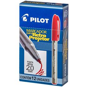 0221 Caneta para retroprojetor 2.0mm Marcador Vermelho - Pilot CX.C/12