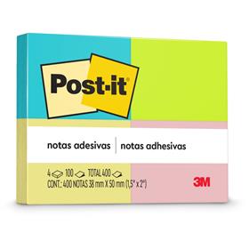 0453 Bloco de Recado Post-It 653 38 mm x 50 mm 400 fls. Neon - 3M PCT.C/04