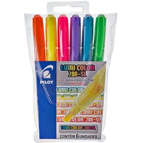 1519 Caneta marca texto Lumicolor 200-Sl 06 Cores - Pilot BL.C/06