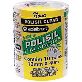 2246 Fita adesiva Polisil 12mmx40m.Transp.Gr. - Adelbras PCT.C/10