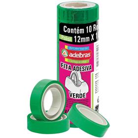14766 Fita adesiva Polisil 12mmx10m.Verde - Adelbras PCT.C/10