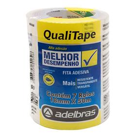 22118 Fita para empacotamento Qualitape 18mmx50m. Transparen - Adelbras PCT.C/07