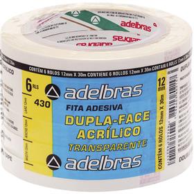 41462 Fita dupla face Polipropileno 12mmx30mts. - Adelbras PCT.C/06