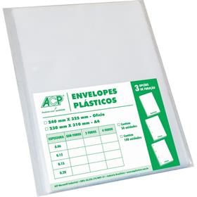 49092 Envelope plastico Oficio 4furos Medio 0,10mm - Acp PCT.C/100