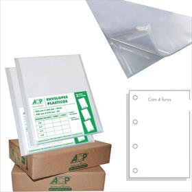 53293 Envelope plastico Oficio 4furos Grosso 0,15mm - Acp PCT.C/100