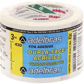87212 Fita dupla face Polipropileno 24mmx30mts. - Adelbras PCT.C/03
