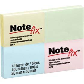 88566 Bloco de Recado Autoadesivo Notefix 38 mm x 50 mm 100 fls. Cores - 3M PCT.C/04 3M