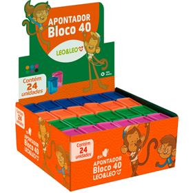 089158 - Apontador com Depósito Leo e Leo Bloco 4 cm (Sortido) - Leonora CX.C/24