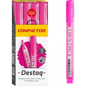 97700 Caneta marca texto Destaq Fluorescente Rosa - Compactor CX.C/12