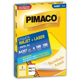 6346 Etiqueta A4 A4367 100 Fls 288,5 X 200,0 Mm - Pimaco CX.C/100