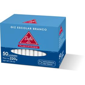 2304 Giz Escolar Plastificado Branco 30 caixas com 50 unidades - Delta