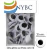 101445 Olho Móvel 20 mm Preto - NYBC PCT.C/100