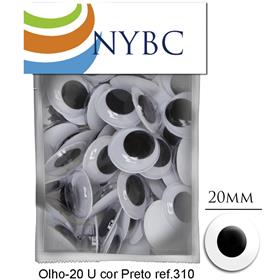 101445 Olho Móvel 20 mm Preto - NYBC PCT.C/100