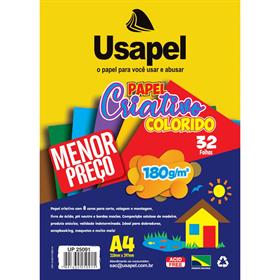 111116 Bloco para Educação Artística Usapel 8 cores A4 180 g 32 fls. - Filiperson PACOTE