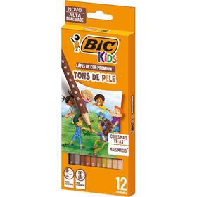 117775 Lápis de Cor Sextavado Bic Kids Tons de Pele 12 Cores - Bic PCT.C/06
